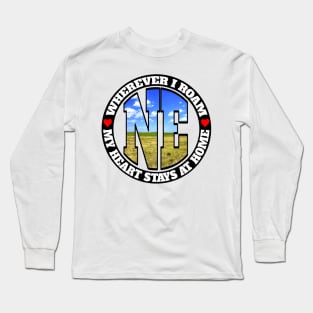 Heart Stays Home - Nebraska Long Sleeve T-Shirt